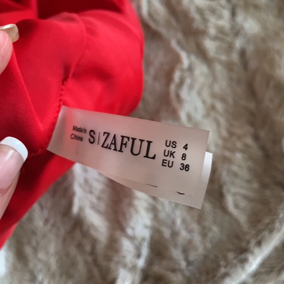 One Shoulder Red Bikini Top Size 4 Zaful - Picture 3 of 3